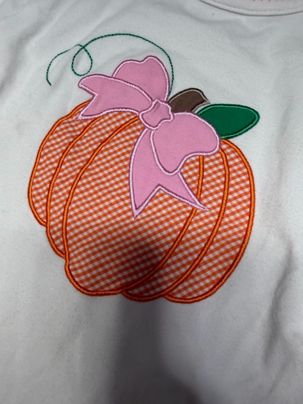 Classic Whimsy Girls White Pumpkin Appliqué Ruffle Top 4T - Picture 2 of 4